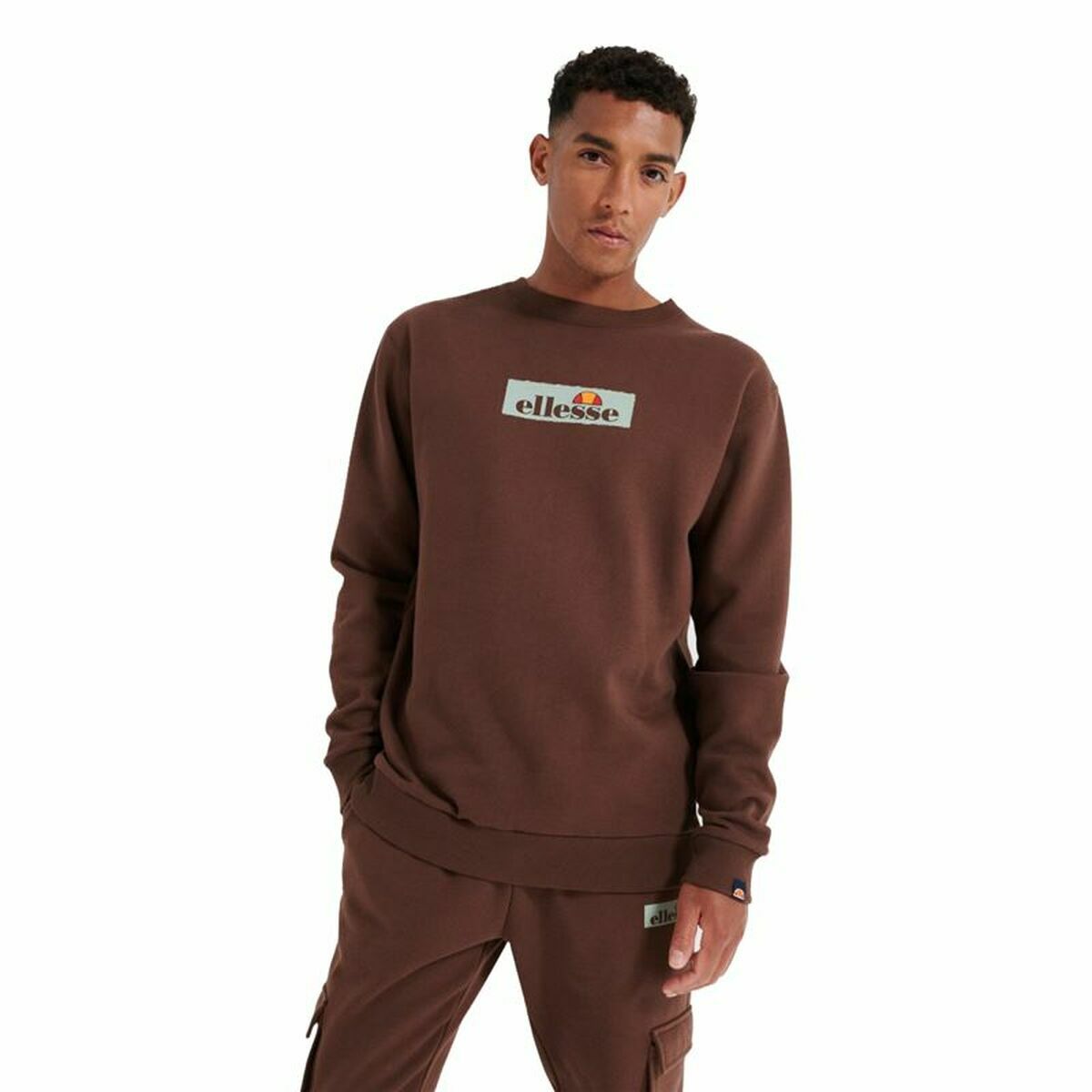 Men’s Sweatshirt without Hood Ellesse Tablido Brown-0