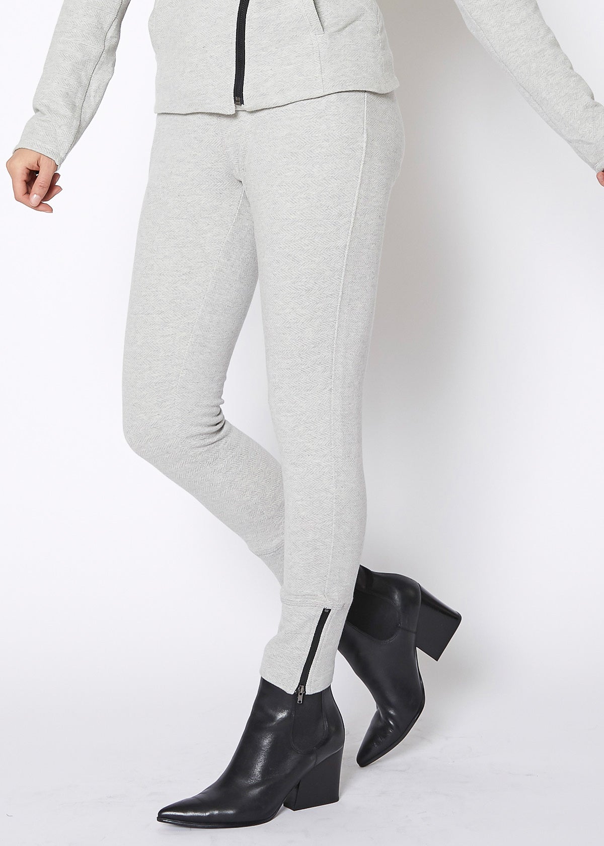 Women's Drawstring Waist Fitted Jogger Pants In Heather Gray-1